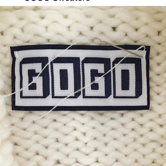 GOGO sweater!! NWOT, beautiful grey with GOGO in pink. - Picture 8 of 9